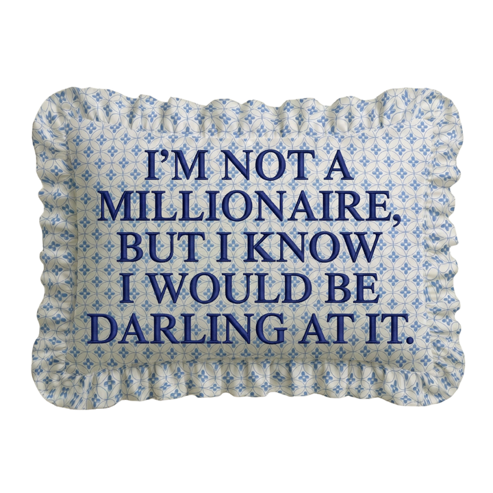 Millionaire Ruffled Embroidered Pillow