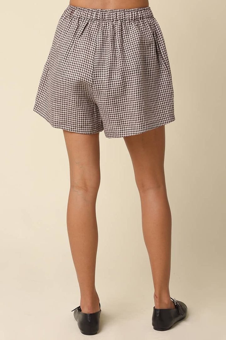 Gabi Gingham Linen Shorts