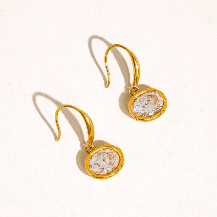 Rebekah Oval CZ Earrings