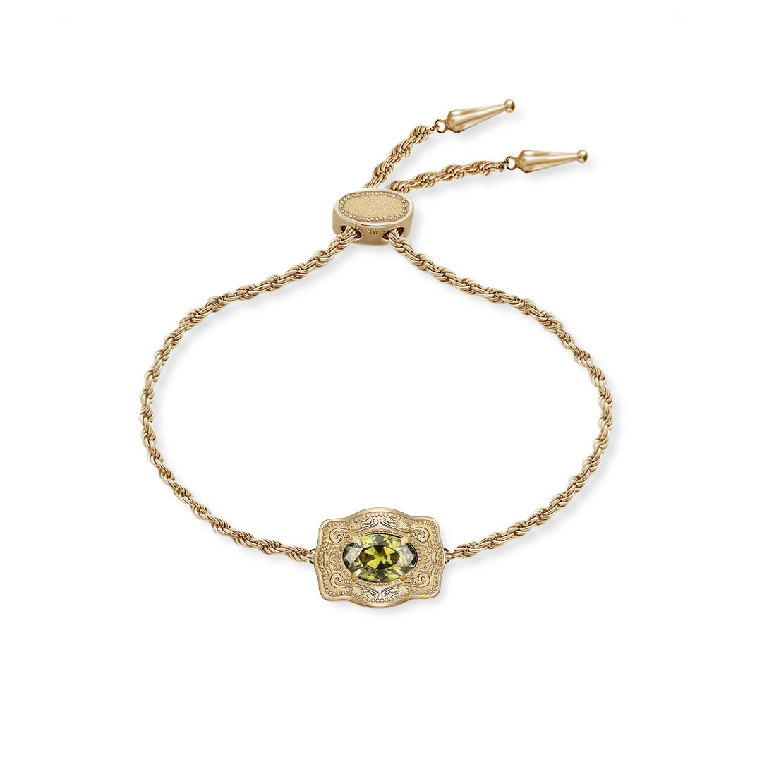 Ultra Mini Belt Buckle Birthstone Bracelet