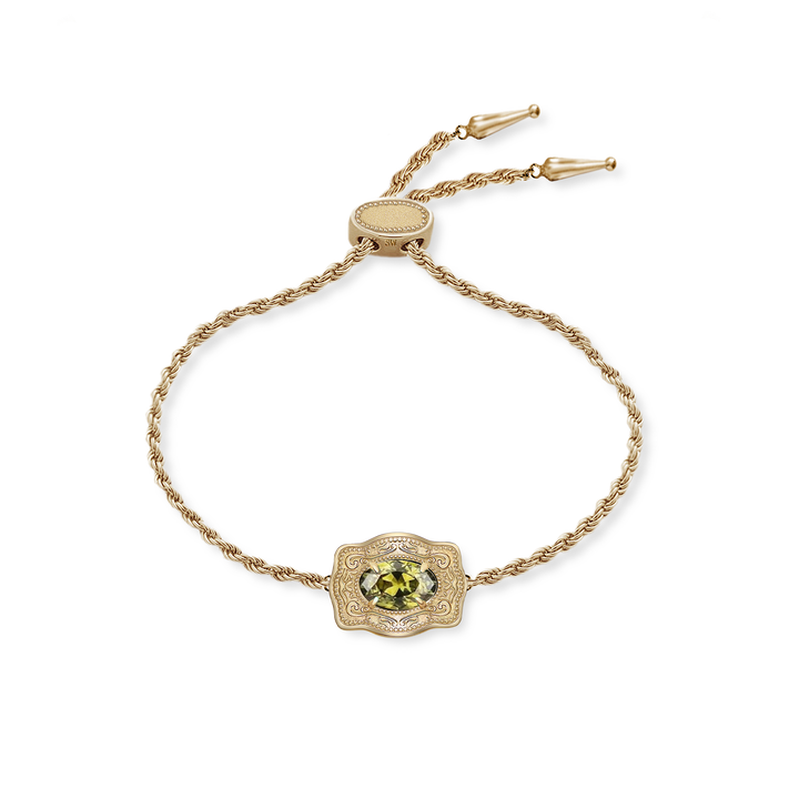 Ultra Mini Belt Buckle Birthstone Bracelet
