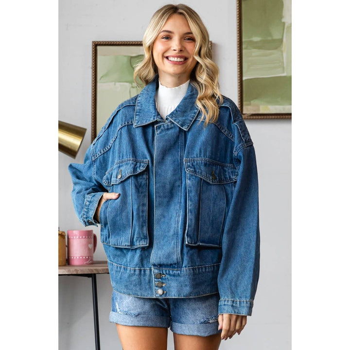 Macie Oversize Cargo Denim Jacket