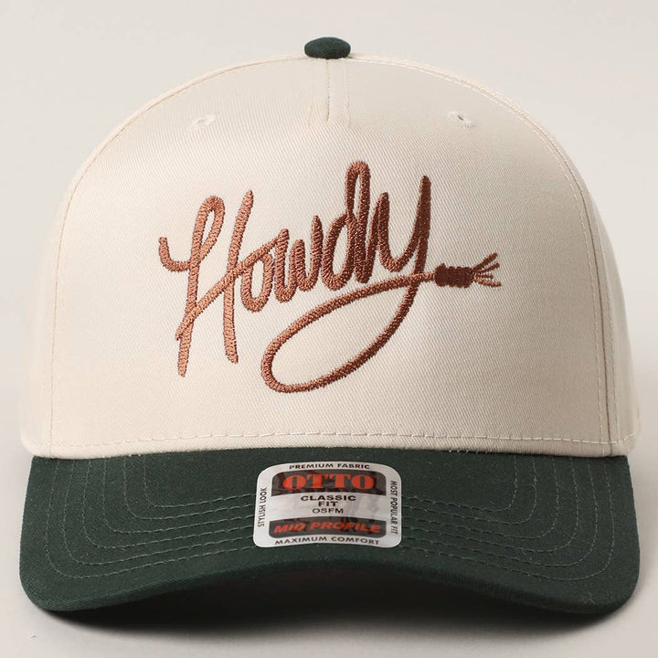 Howdy Embroidered Two-Tone Trucker Hat