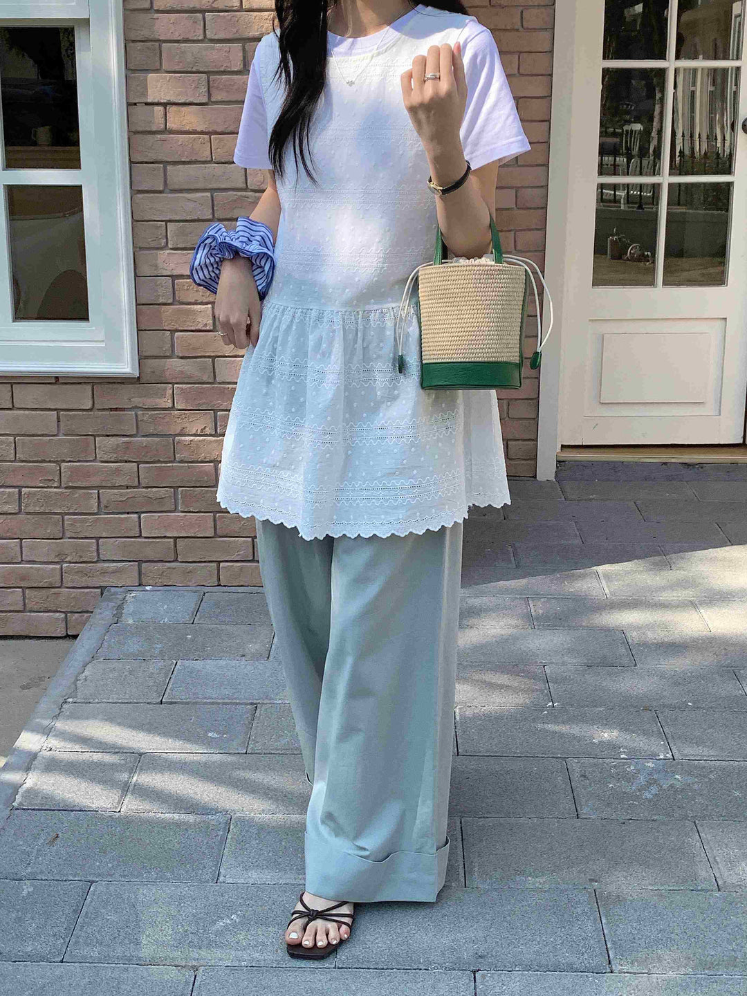Straw Bucket Crossbody Bag