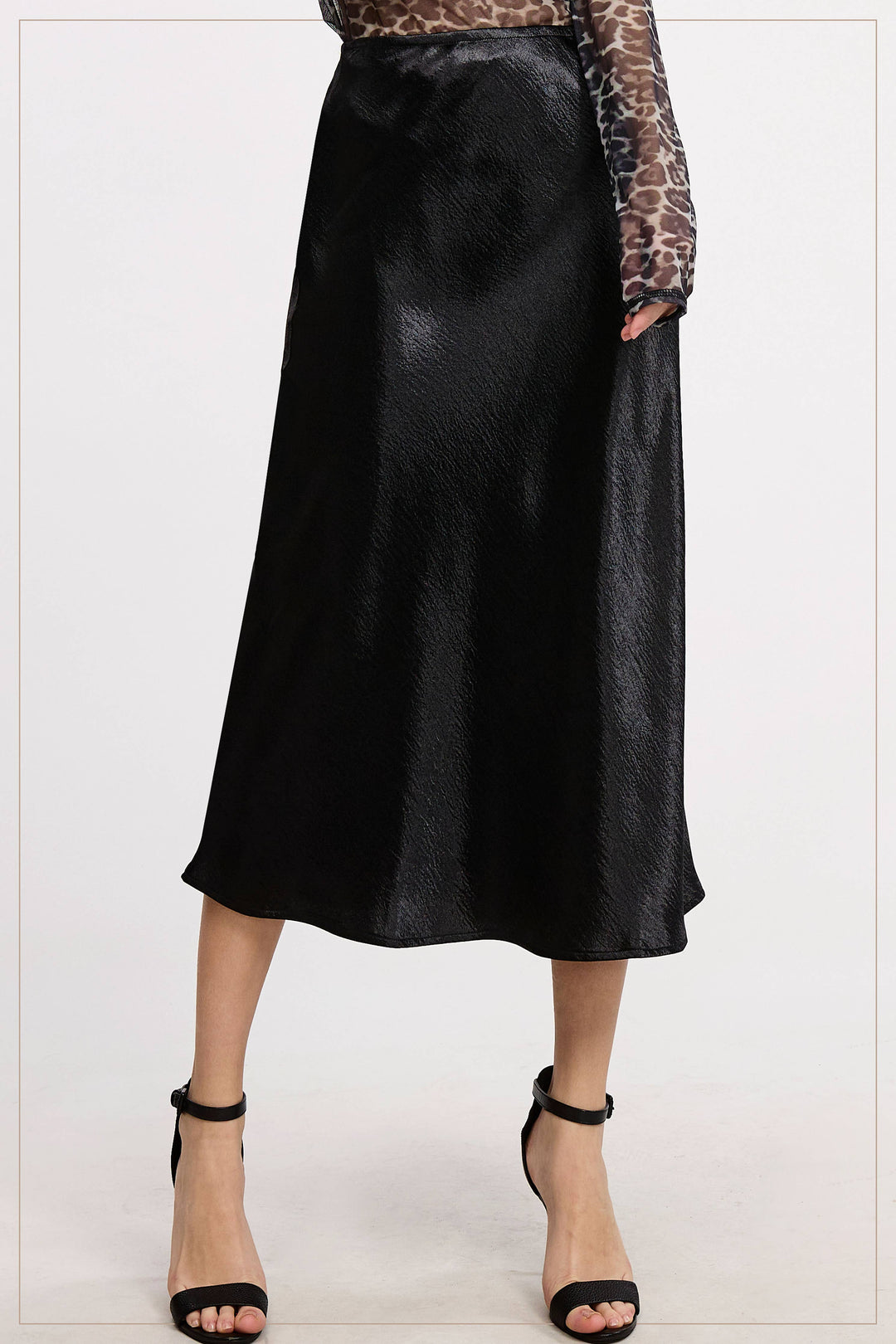 Millie Midi Length Satin Skirt