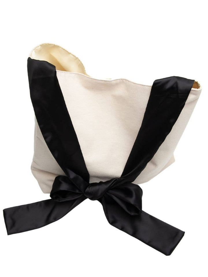 Black Satin Bow Tote