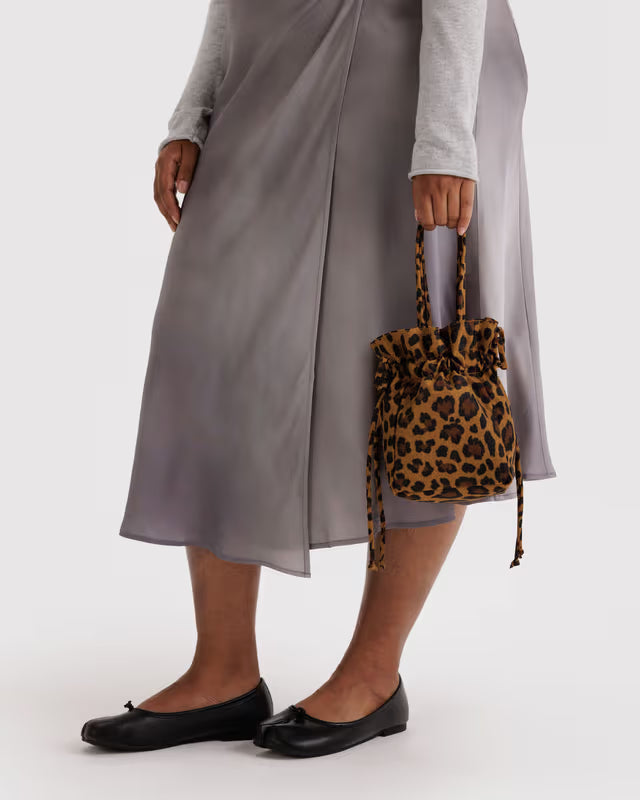Baggu Nylon Drawstring Bag Leopard
