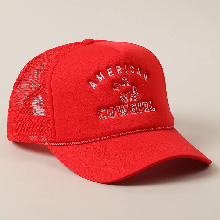 American Cowgirl Embroidered Trucker Hat