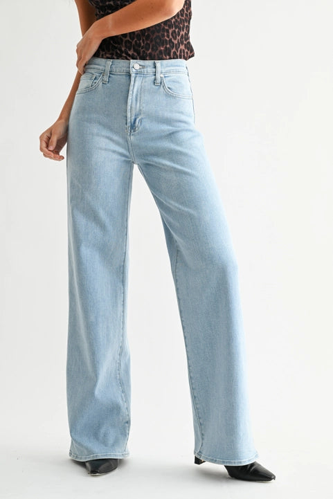 Izzy Light Denim Palazzo Jeans