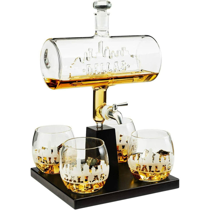 Dallas City Skyline Decanter Set