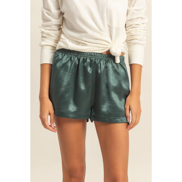 Paige Satin Elastic Waist Shorts
