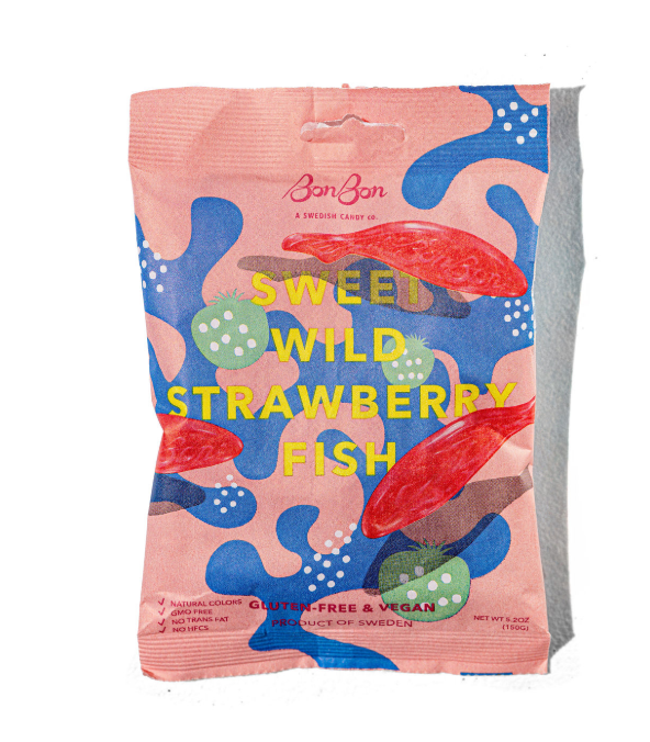 Sweet Wild Strawberry Swedish Fish Candy