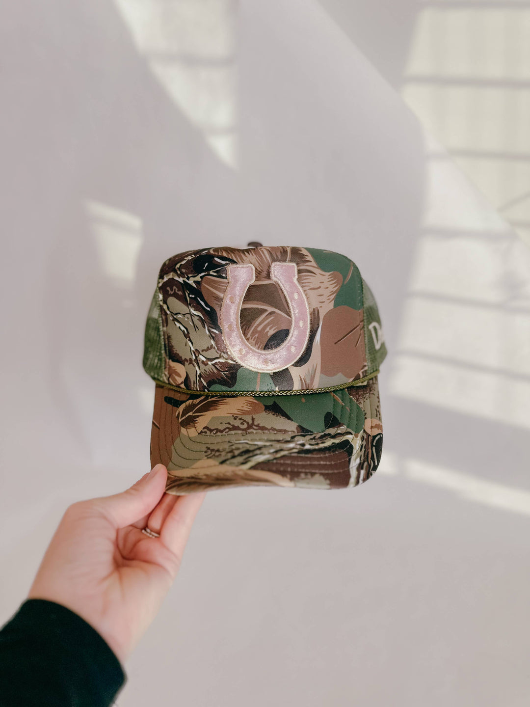 Camo Horseshoe Embroidered Trucker Hat
