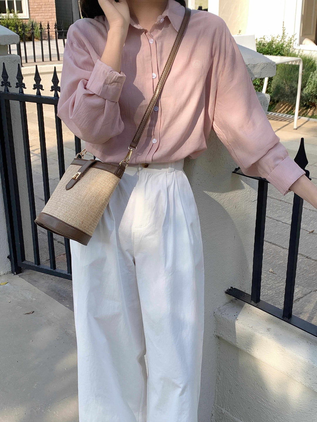 Flat Straw Crossbody Bag