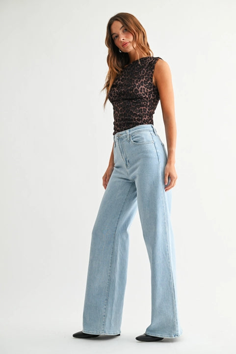 Izzy Light Denim Palazzo Jeans