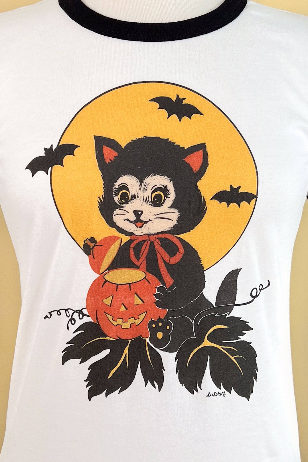Black Cat Ringer Tee