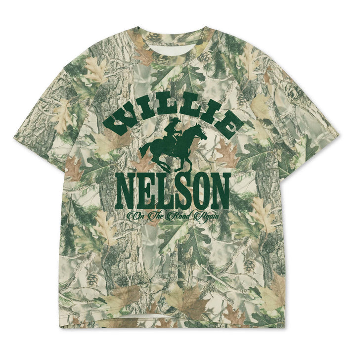 Willie Nelson Arch Horse Camo Tee