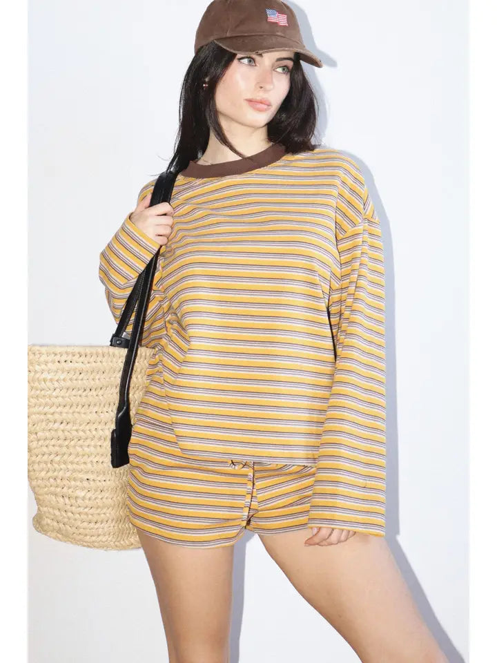 Dora L/S Striped Top