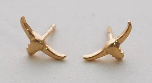 Longhorn Gold Stud Earrings
