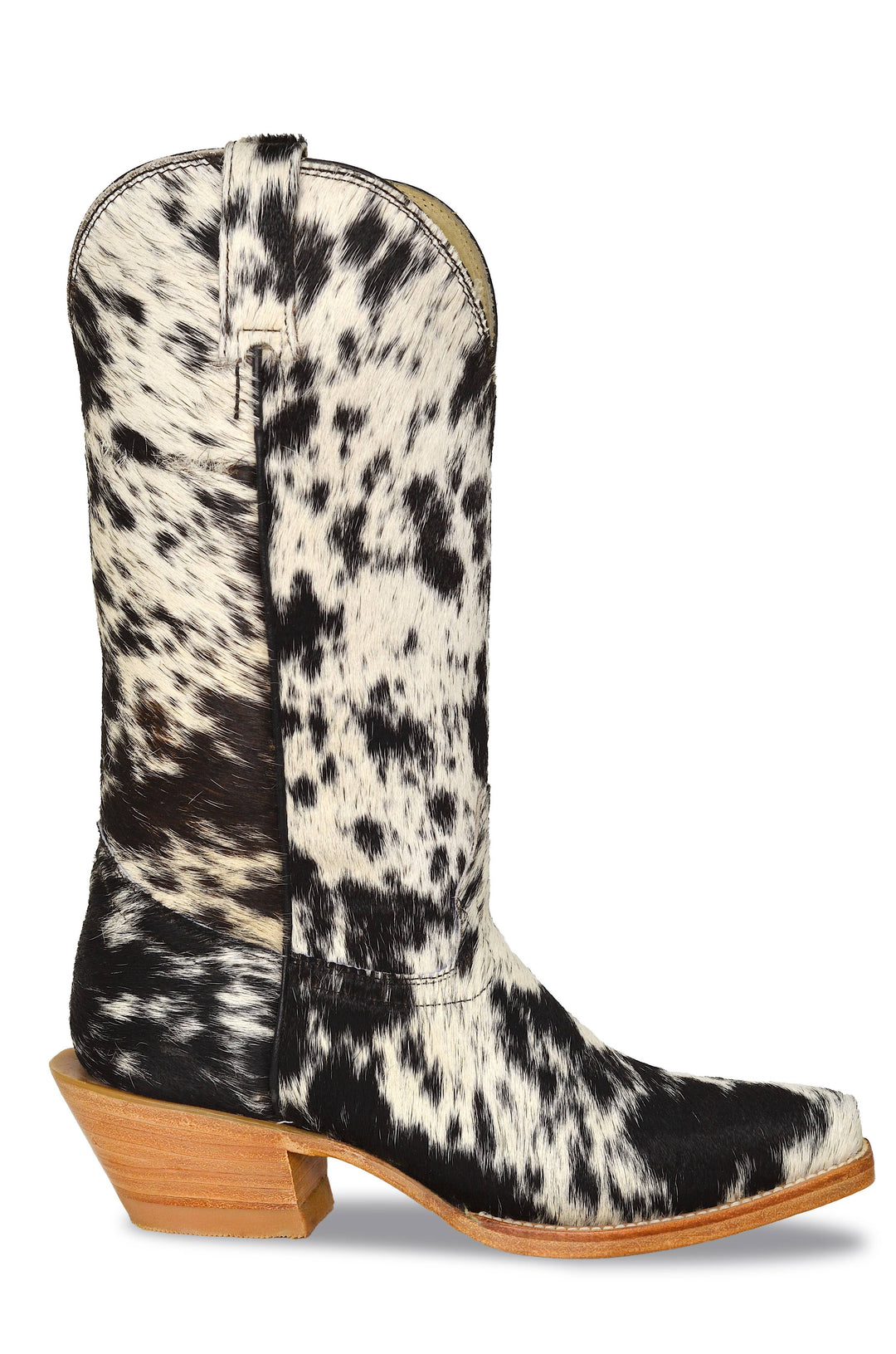 Claire Classic White and Black Speckle Cowboy Boots