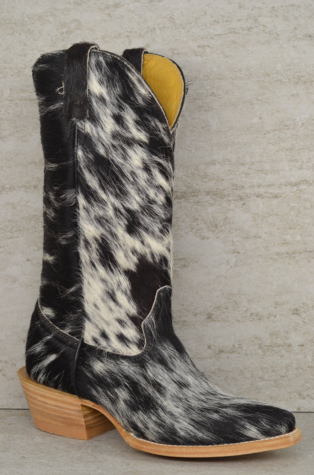 Claire Classic White and Black Speckle Cowboy Boots
