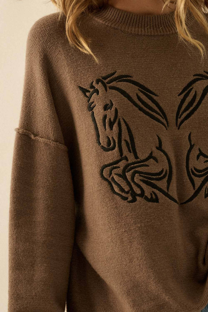 Kelsey Embroidered Horses Sweater
