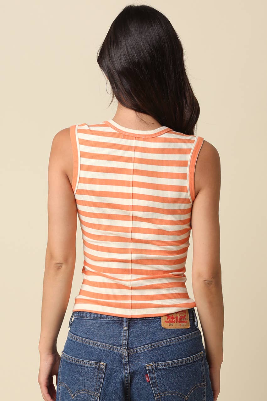 Emma Striped V-Neck Tank Top