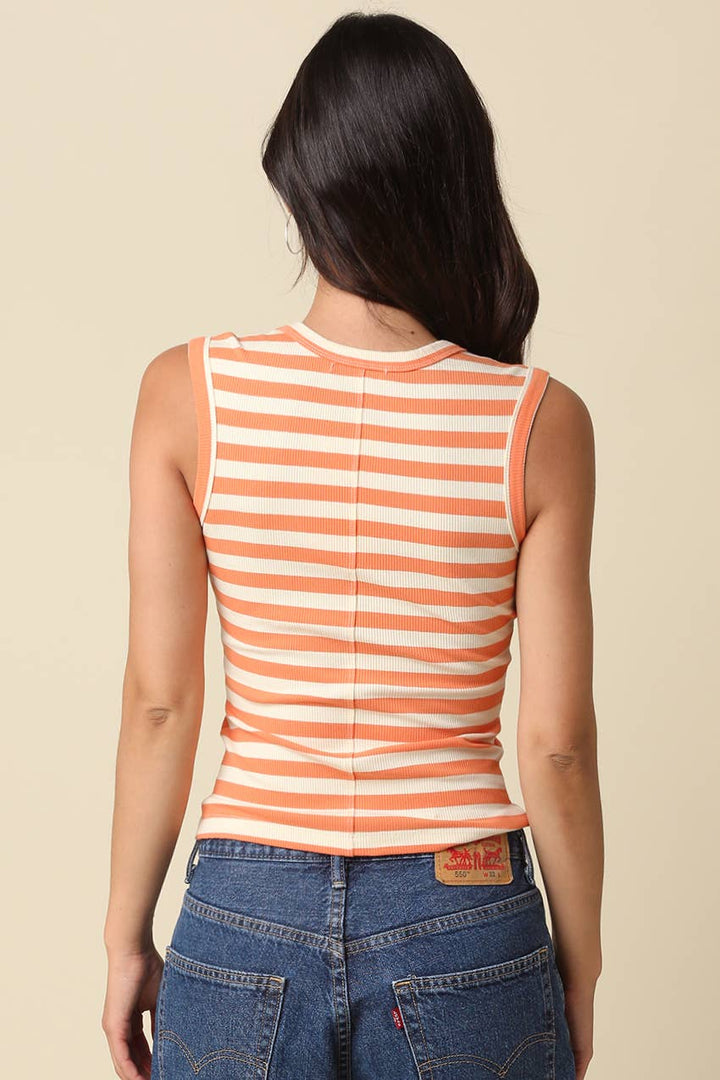 Emma Striped V-Neck Tank Top