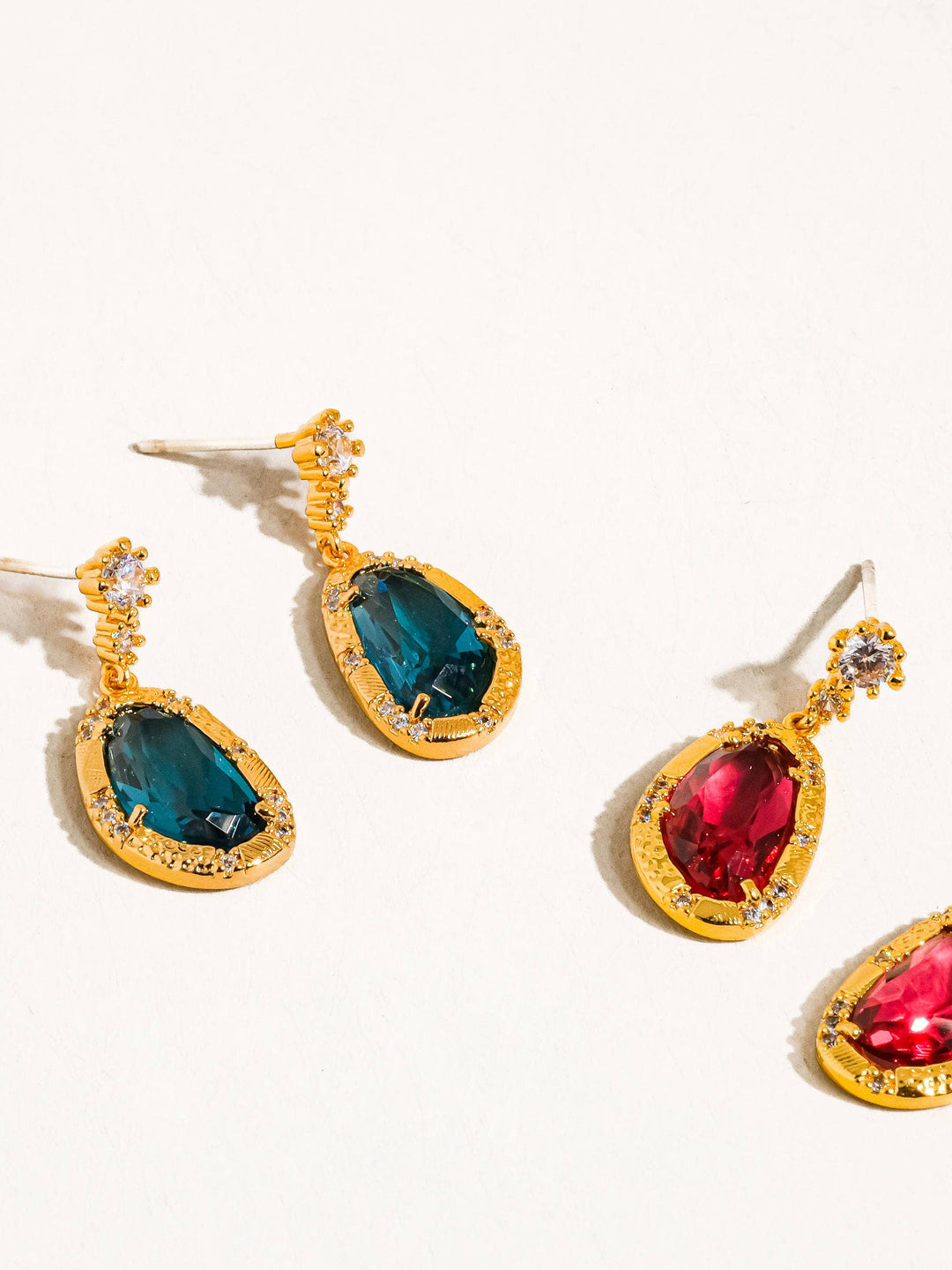 Tria 18K Gold Gemstone Statement Earring