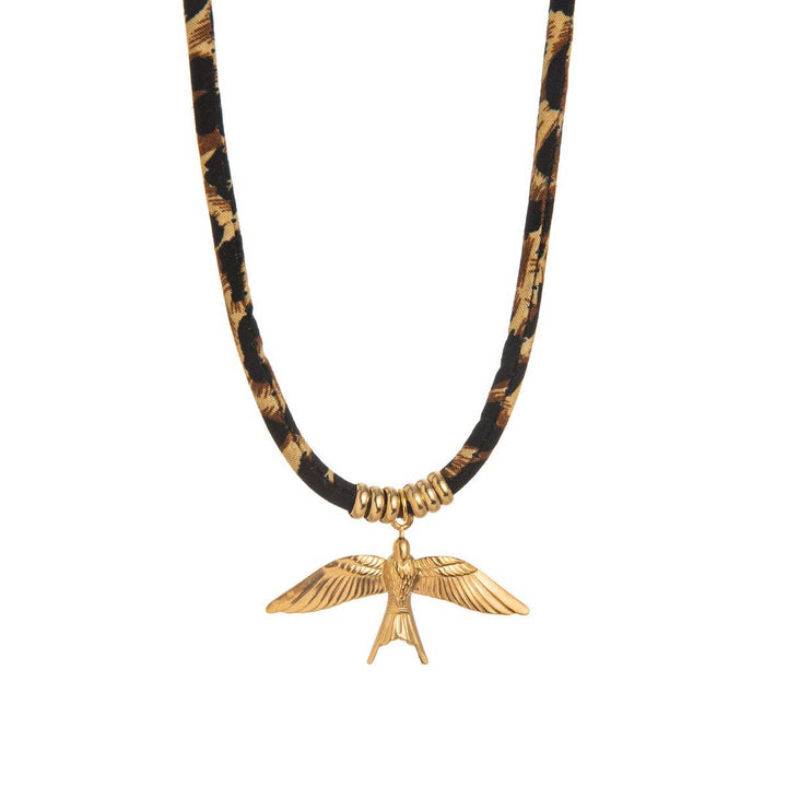 Leopard Velvet Charm Necklace