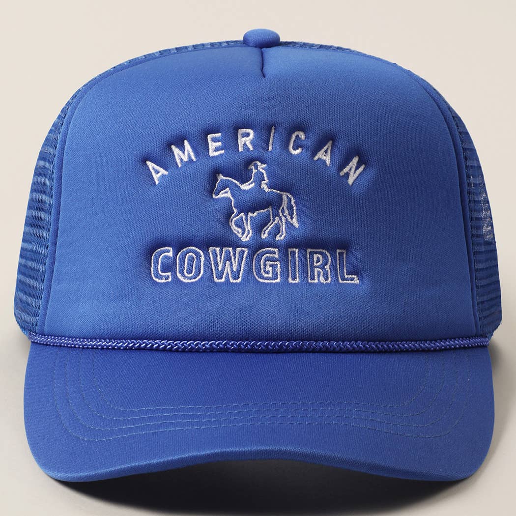 American Cowgirl Embroidered Trucker Hat