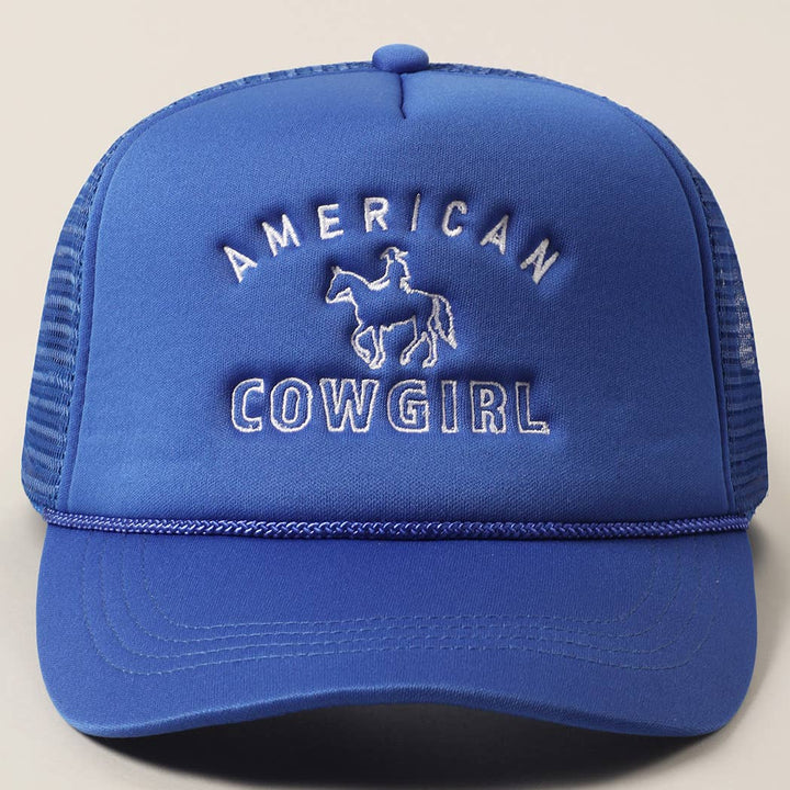 American Cowgirl Embroidered Trucker Hat