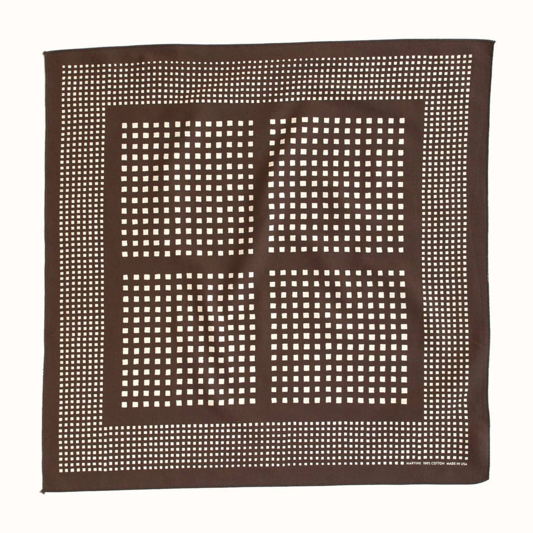 Brown Windowpane Checked Bandana