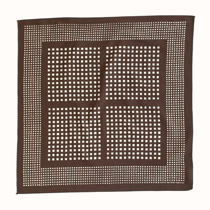 Brown Windowpane Checked Bandana