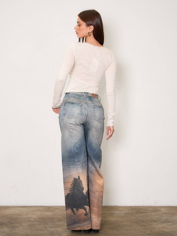 White Horse Wide Leg Jeans