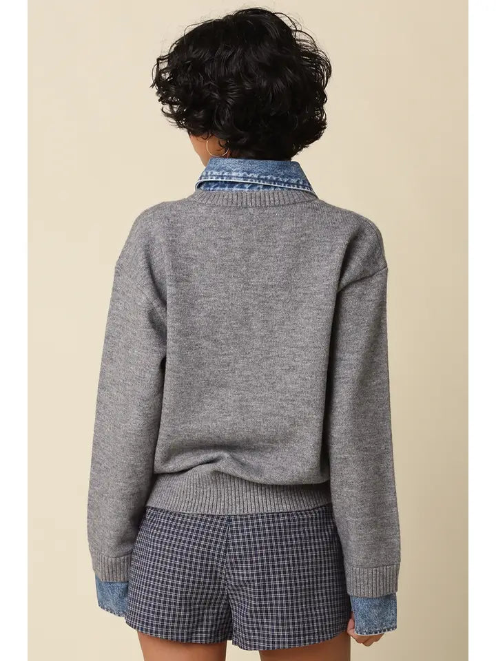 Emely Contrast Knit Sweater