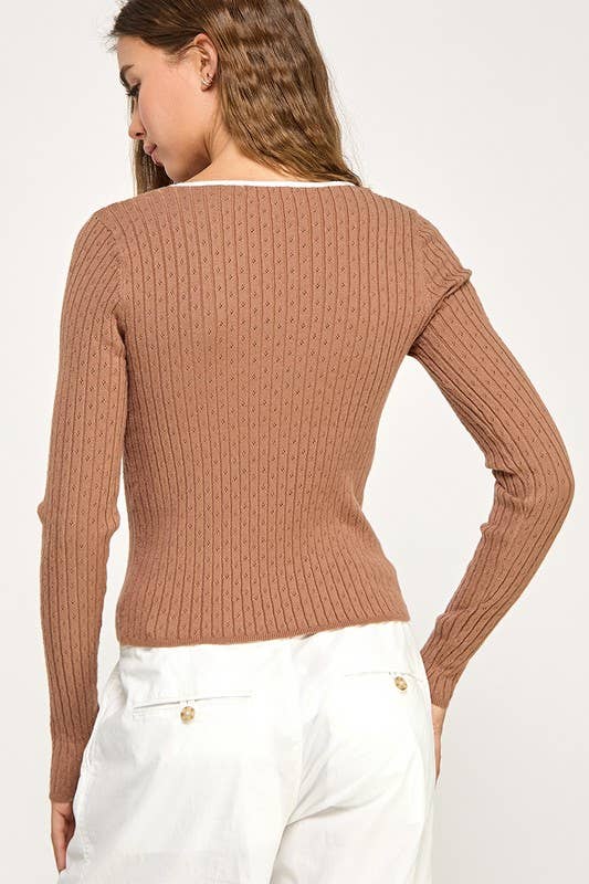 Skylar Tie Ribbed Cardigan