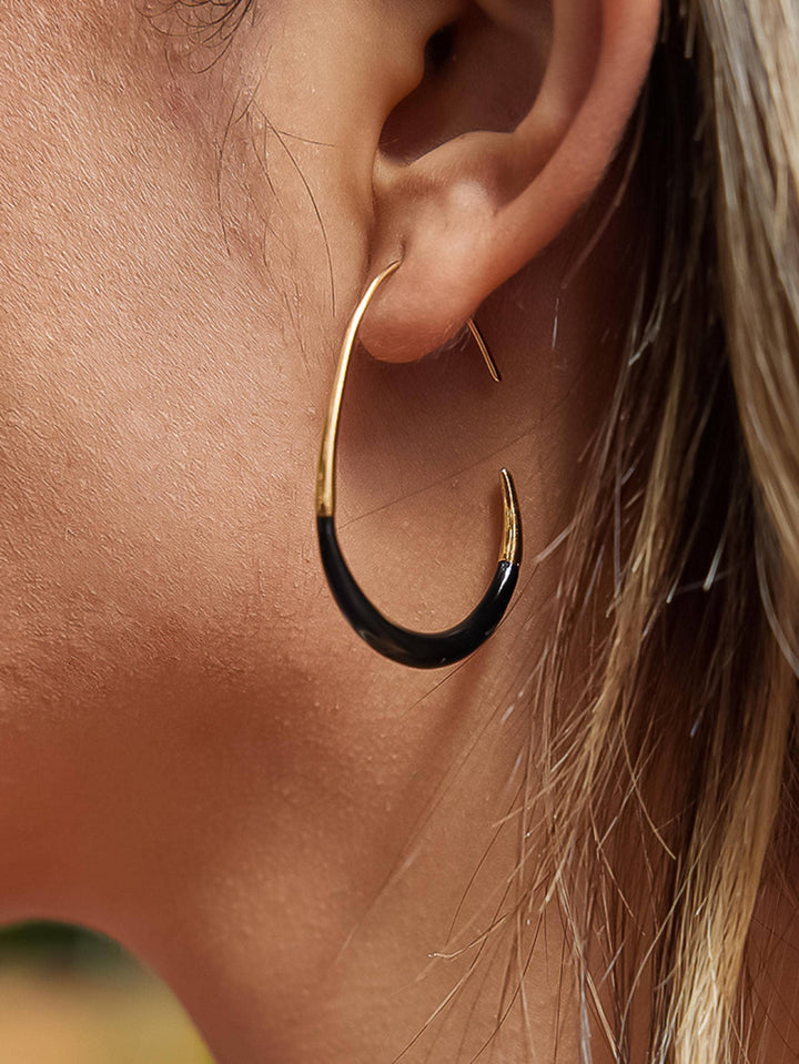 Perchée Enamel Hoop Earrings
