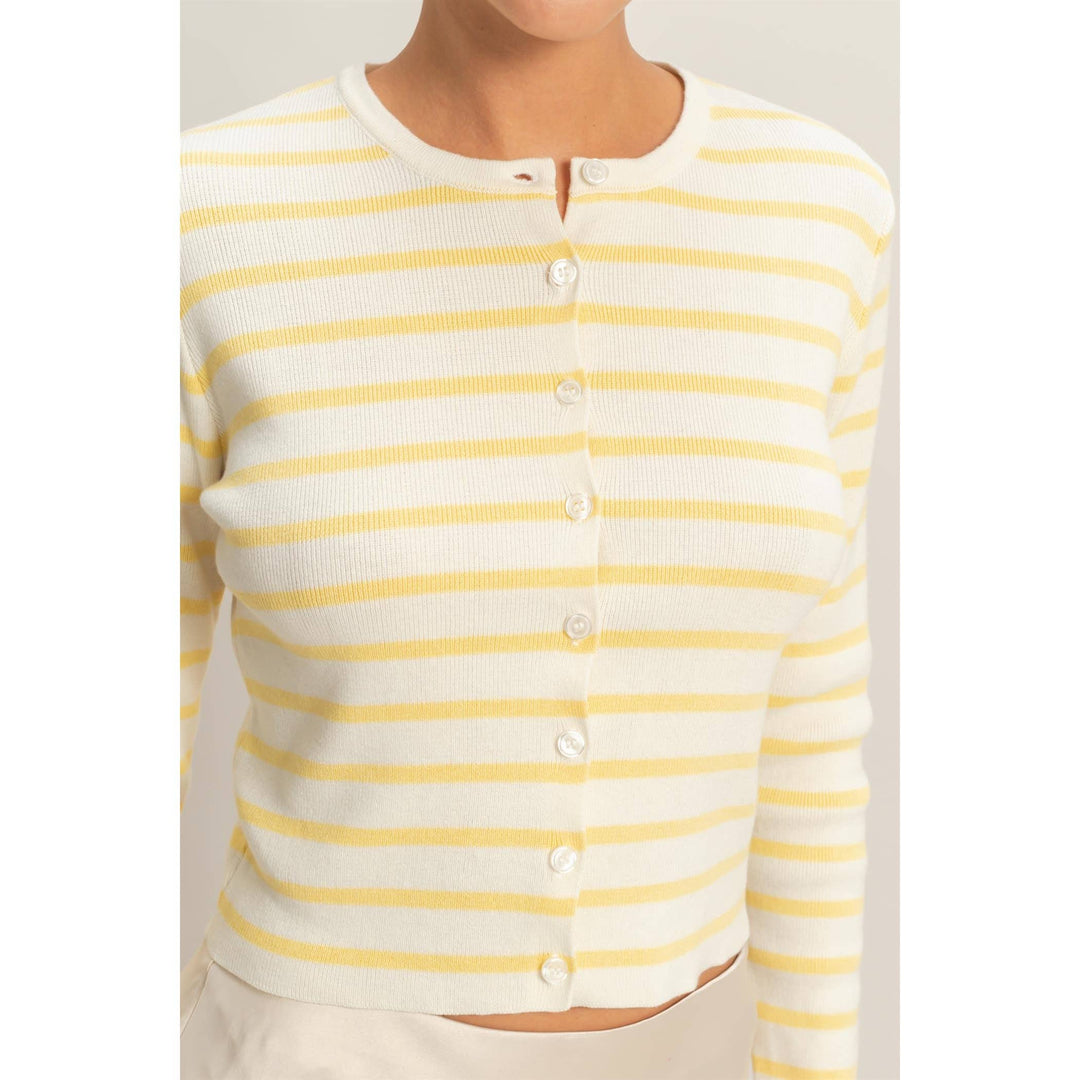 Sally Striped Button-Up Cardigan