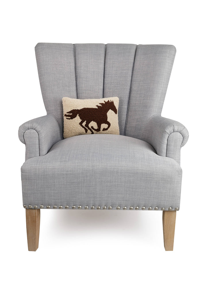 Racehorse Brown Silhouette Hook Pillow