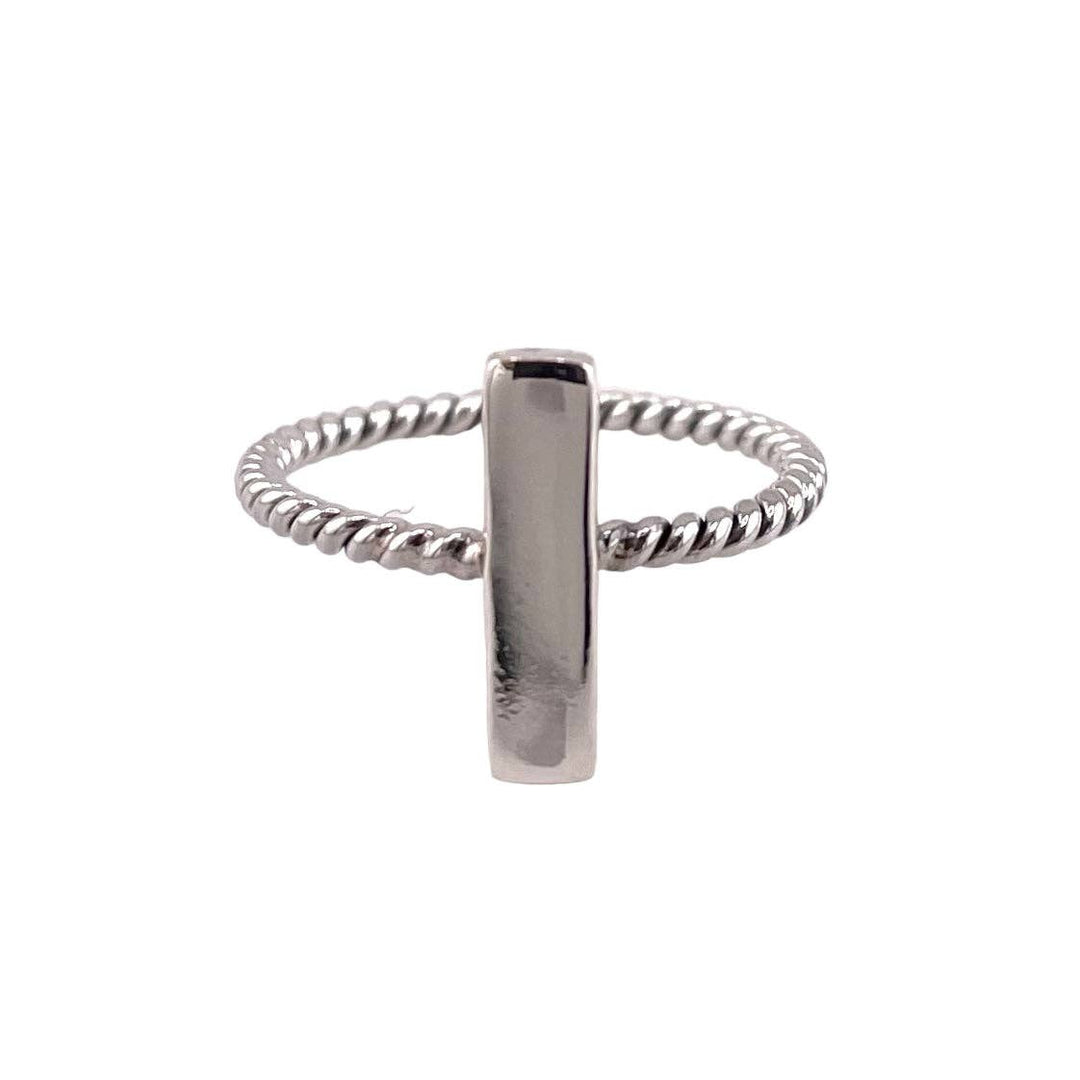 Bar Rope Sterling Silver Ring