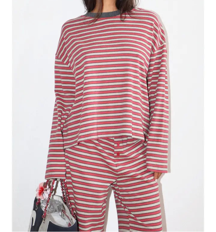 Nora Striped Long Sleeve Top