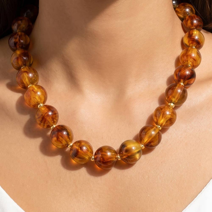 Chunky Round Bead Statement Necklace