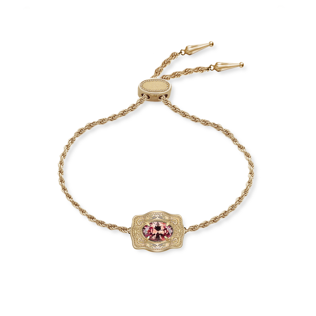 Ultra Mini Belt Buckle Birthstone Bracelet