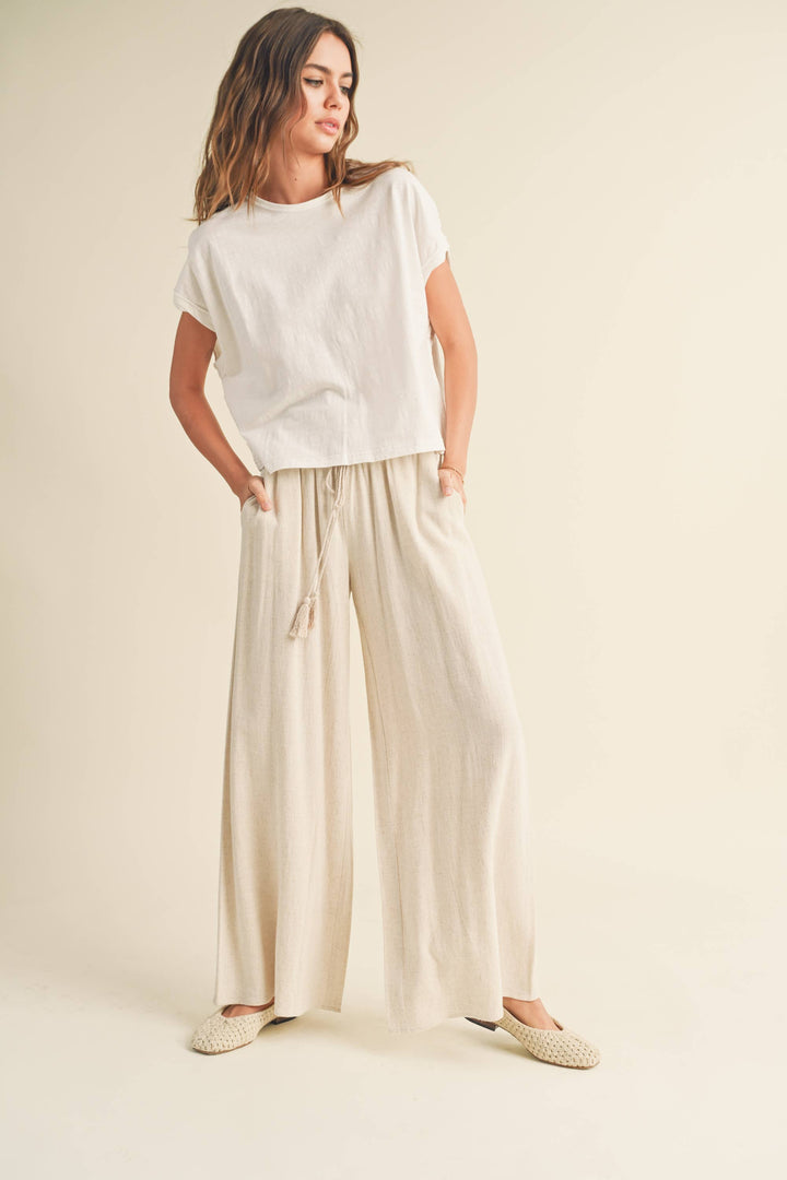 Lena Linen Smocked Waist Pants