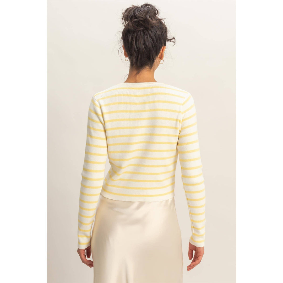 Sally Striped Button-Up Cardigan