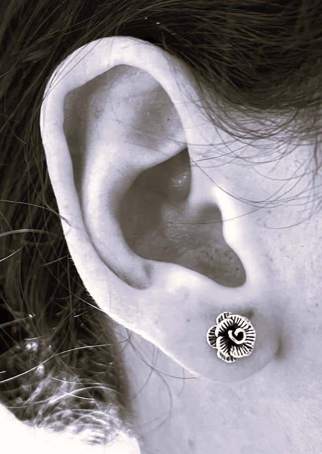 Texas Yellow Rose Gold Stud Earrings