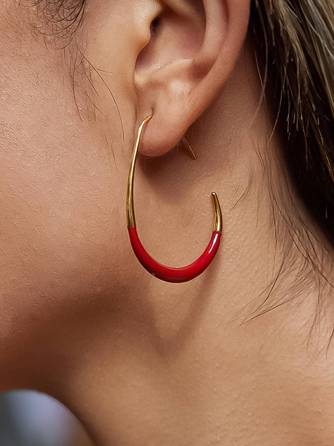Perchée Enamel Hoop Earrings