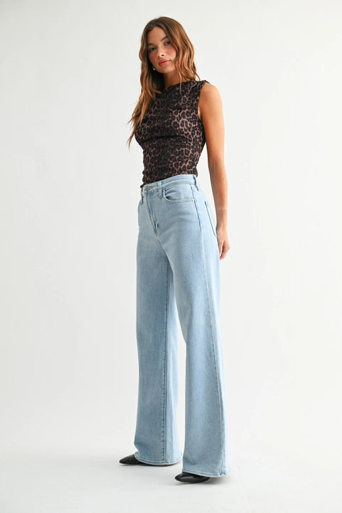 Izzy Light Denim Palazzo Jeans