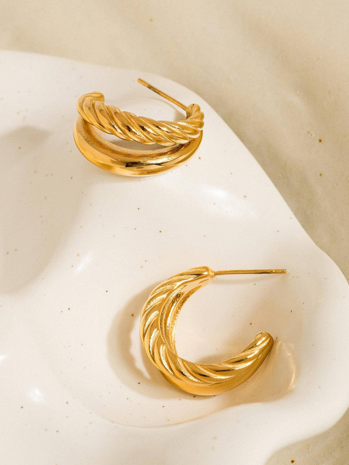 Ghislaine Braided Double Hoop Earring